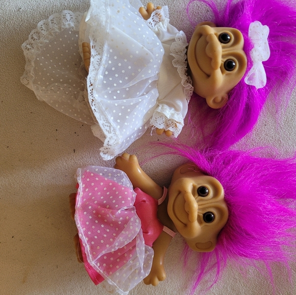 VINTAGE RUSS Neon Pink & Bride Troll Doll 1990’s Great Condition - Picture 4 of 7
